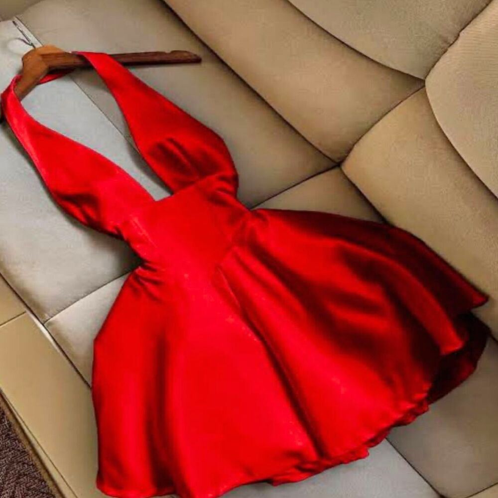 Vestido elegante satin s/m - ROJO